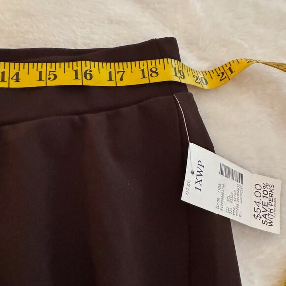 Catherines Dark Brown Crepe Knit Pull On Slacks Size 1XWP (18/20) NWT - Picture 13 of 15